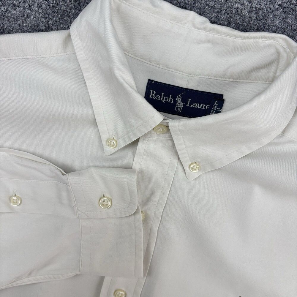 Polo Ralph Lauren Men's M White Long Sleeve Button Down Shirt Pony Logo